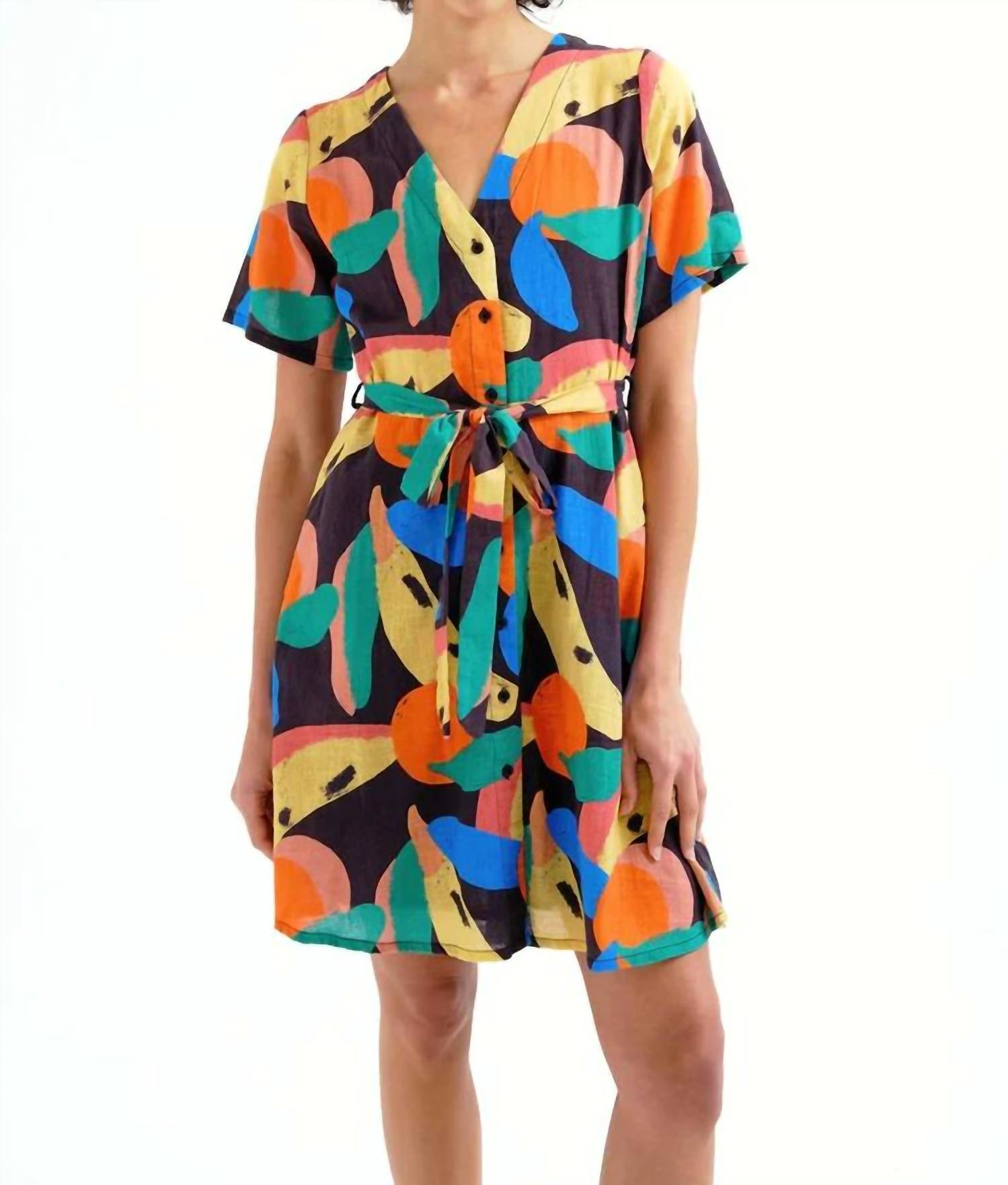 New Compania Fantastica Conversational Short Dress In Multicolor